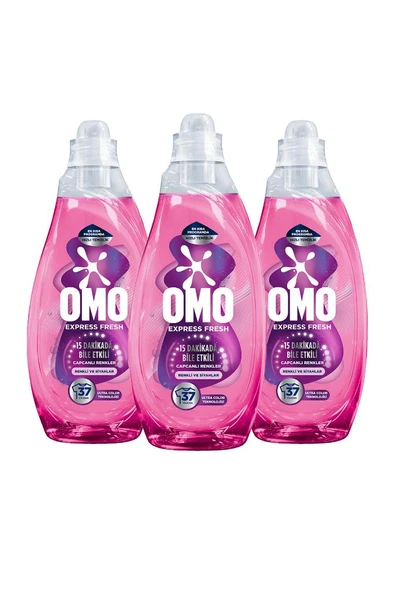 Omo Express Fresh Capcanlı Renkler Renkli Ve Siyahlar Sıvı Çamaşır Deterjanı 1480 ml X3 - Resim 2