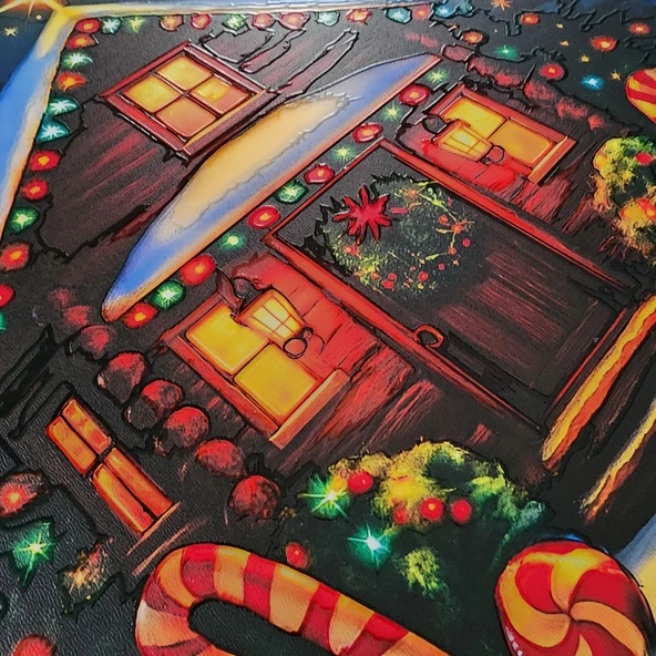 Baston Şekerli Yeni Yıl Evi Kapı ve Duvar Süsü - Resim 3