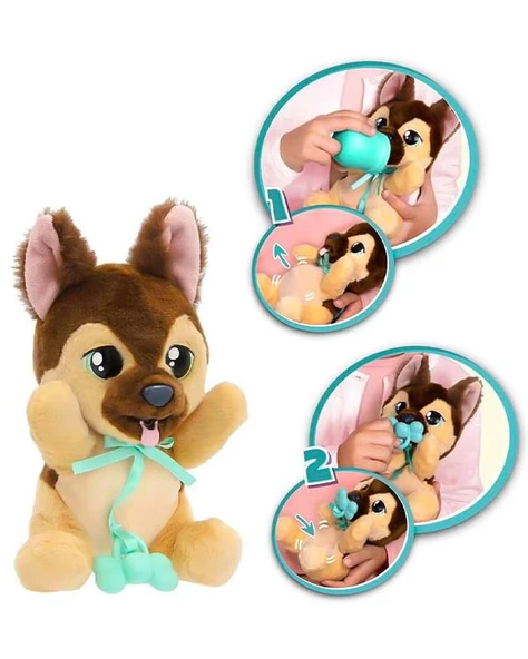 Baby Paws Yummy German Shepherd Çantalı Pelüş Köpek - Resim 4