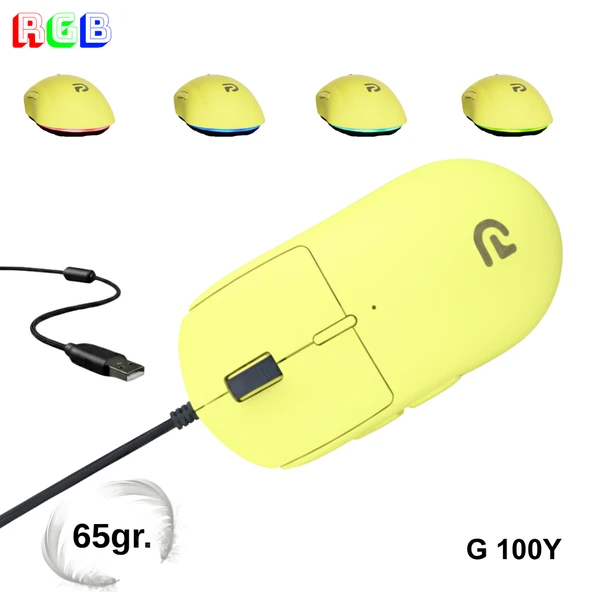 Trio - G100Y RGB Mouse – USB Kablolu Mouse - Resim 7