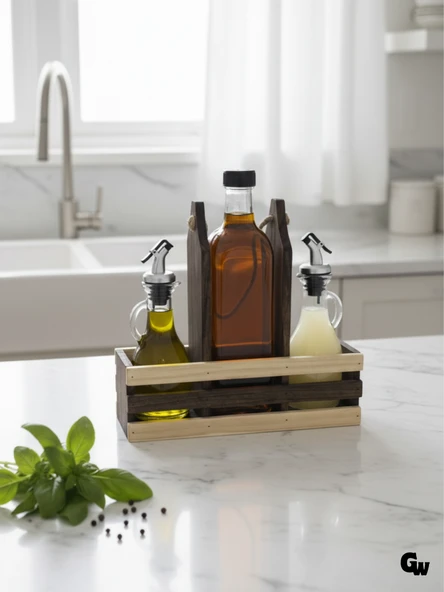 Ahşap Doğal 3Lü 2+1 Set Yağdanlık ve Sosluk Takımı(SET)(CEVİZ) Ceviz 2 SET ürün görseli