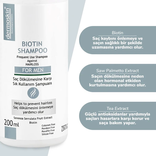 Dermoskin Biotin Şampuan Erkekler İçin 200 ml - Resim 2