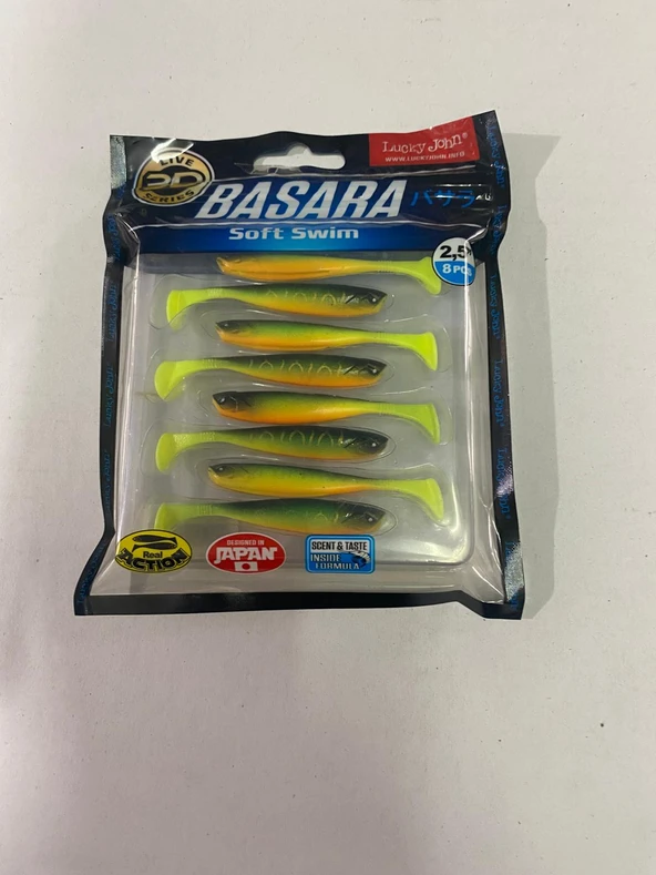 LUCKY JOHN BASARA 3D SOFT SWİM 2.5'' (6.35 cm)  PG02 8P SİLİKON  YEM ürün görseli