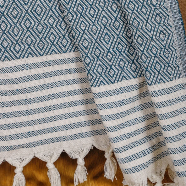 Buldan İşi Kaymaz Pamuklu 2'li Koltuk Örtüsü 170x210 Cm Kaliteli Koltuk Şalı Çekyat Kanepe Örtüsü (2 ADET) - Resim 3