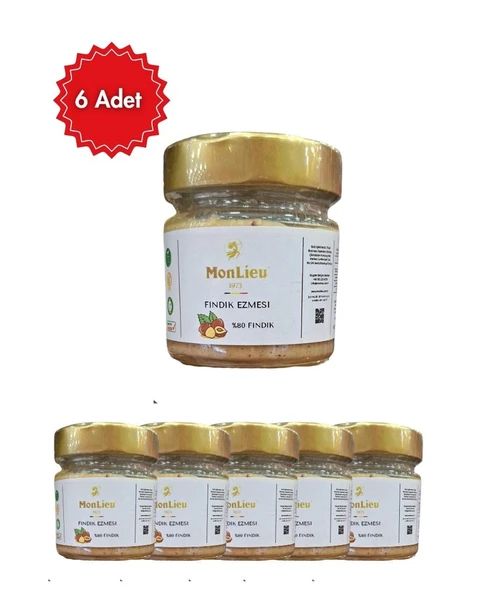 MonLieu %100 Fındık Ezmesi 200 gr x 6 Adet (Şeker İlavesiz & Glutensiz Paket) ürün görseli 1