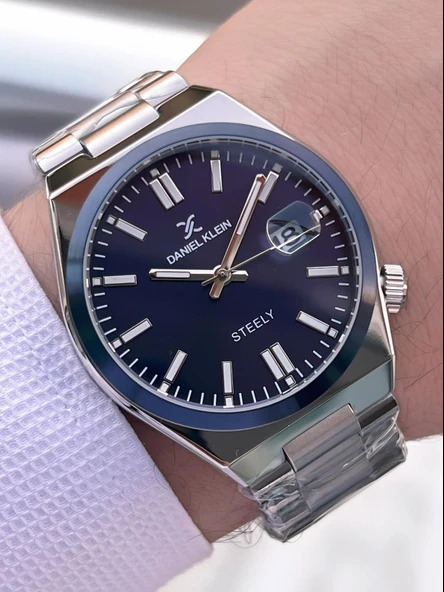 Daniel Klein Erkek Kol Saati 30 Metre Suya Dayanıklı Çelik Kordon + Bileklik Hediyeli VS.BLKT.0651 - Resim 2