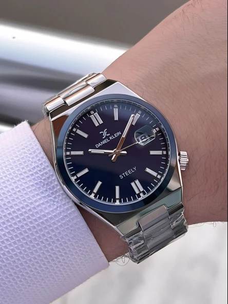 Daniel Klein Erkek Kol Saati 30 Metre Suya Dayanıklı Çelik Kordon + Bileklik Hediyeli VS.BLKT.0651 - Resim 3