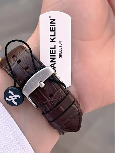 Daniel Klein Deri Kordon Otomatik Mekanizma Metap Ve Güneş Kadranlı Erkek Kol Saati+Bileklik 14013.3 - Resim 6