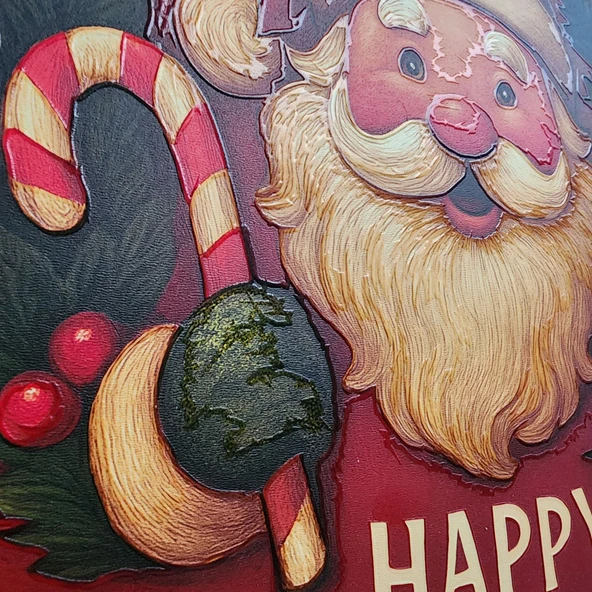 Noel Baba Kapı ve Duvar Süsü Happy New Year - Resim 5