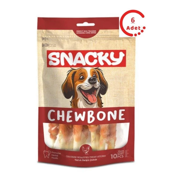 Snacky Tavuk Sargılı Çubuk Köpek Ödül 10'lu 100 Gr x 6 Adet ürün görseli 1