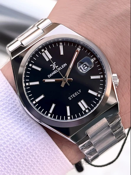 Daniel Klein Erkek Kol Saati 30 Metre Suya Dayanıklı Çelik Kordon + Bileklik Hediyeli VS.BLKT.0652 - Resim 2