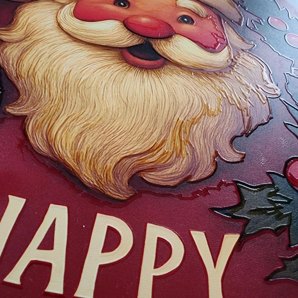 Noel Baba Kapı ve Duvar Süsü Happy New Year - Resim 7