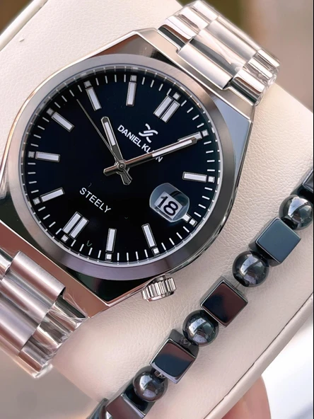 Daniel Klein Erkek Kol Saati 30 Metre Suya Dayanıklı Çelik Kordon + Bileklik Hediyeli VS.BLKT.0652 ürün görseli