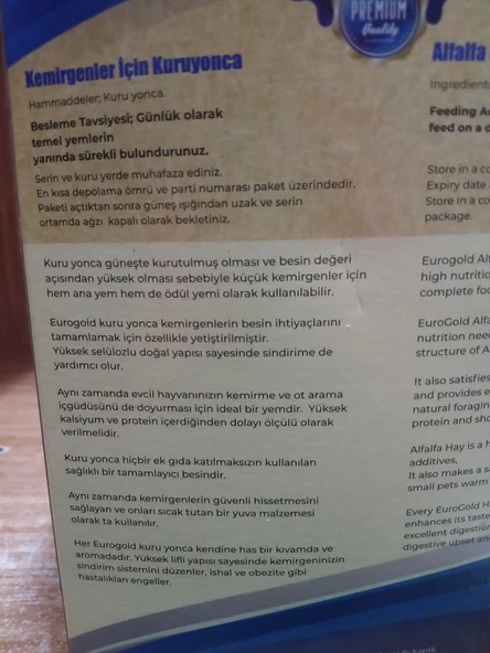 Eurogold Kemirgenler Için Kuru Yonca 300 Gram+Atomix Kemirgen Kraker 3 Adet 250 Gram - Resim 2