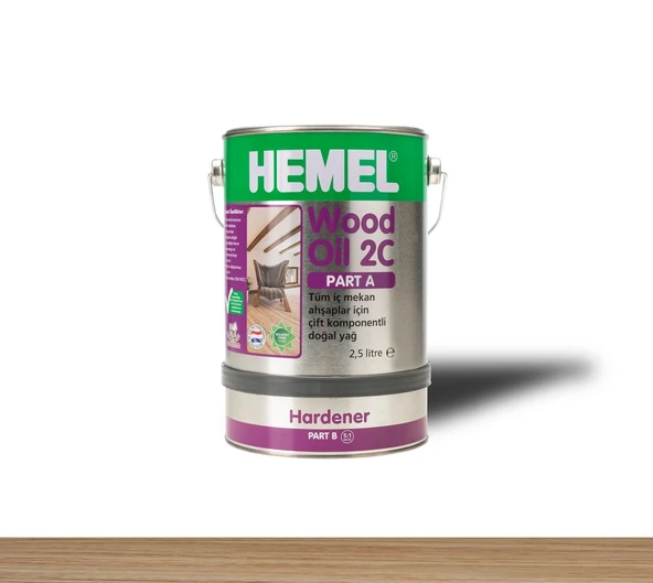 Hemel Wood Oil 2C A+B Bileşen Ahşap Yağı Şeffaf 3 Lt ürün görseli 1