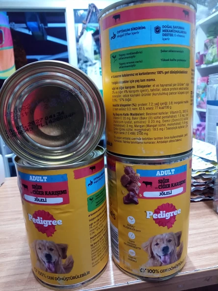 Pedigree Jöleli Sığır ve Ciğer Karışımı Köpek Konserve 5 Adet+50 ml Köpekler Için Tüy Sağlığı  Multivitamin  Damlası ürün görseli 1