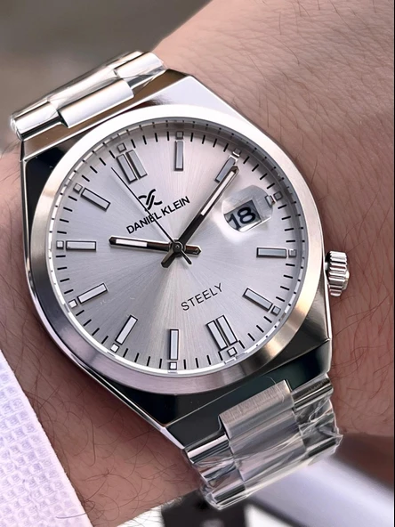 Daniel Klein Erkek Kol Saati 30 Metre Suya Dayanıklı Çelik Kordon + Bileklik Hediyeli VS.BLKT.0654 - Resim 2