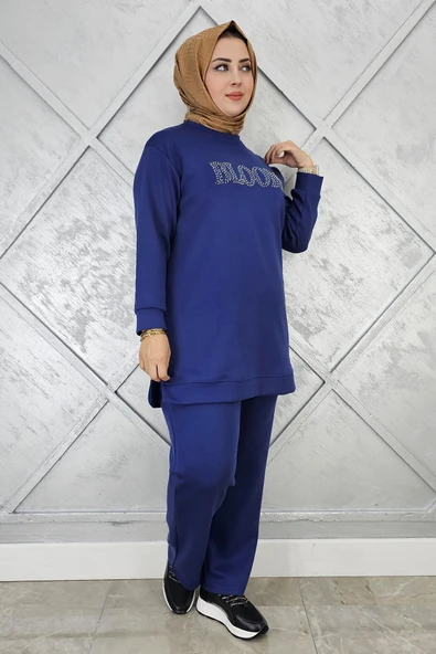 KADIN TAŞ BASKI DETAYLI TESETTÜR TAKIM ürün görseli