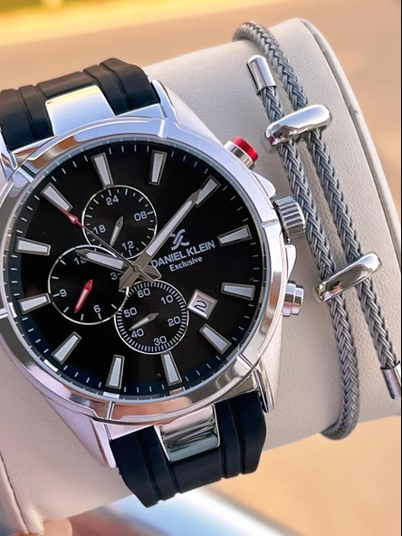 Daniel Klein Silikon Kordon İtalyan Tasarım Bileklik Hediyeli 2Yıl Garantili Erkek Kol Saati 10691.1 ürün görseli