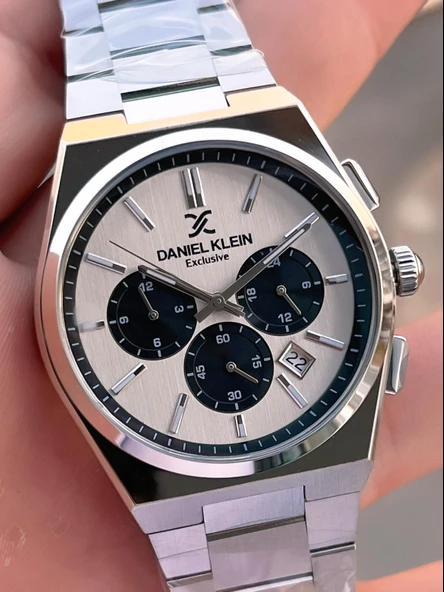 Daniel Klein Erkek Kol Saati 30 Metre Suya Dayanıklı Çelik Kordon + Bileklik Hediyeli VS.BLKT.0655 - Resim 4