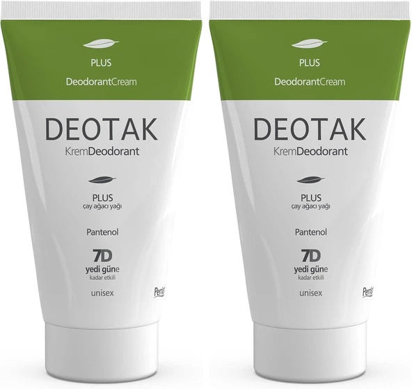 2 Adet Deotak Plus Ekstra Koruma 7 Güne Kadar Etkili Krem Deodorant 35 ml ürün görseli
