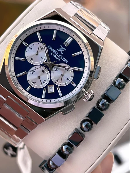 Daniel Klein Erkek Kol Saati 30 Metre Suya Dayanıklı Çelik Kordon + Bileklik Hediyeli VS.BLKT.0656 ürün görseli