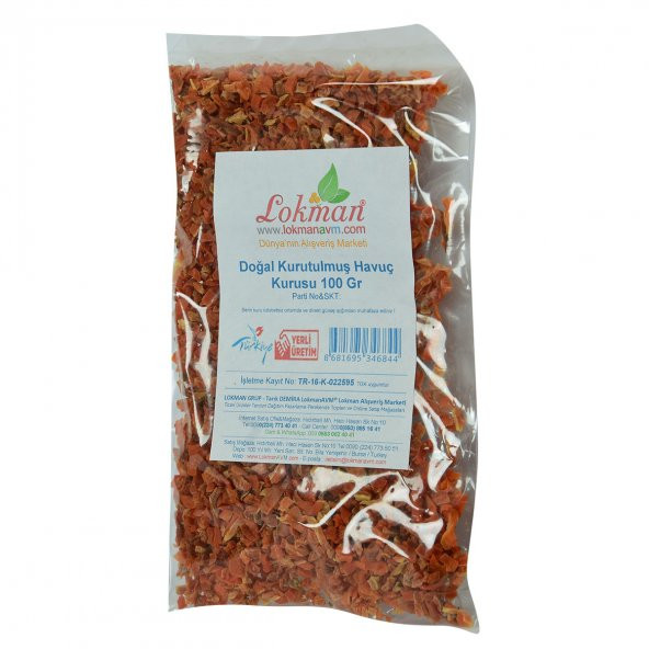 LokmanAVM Havuç Kurusu 100 Gr Paket - 4