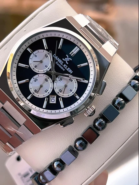 Daniel Klein Erkek Kol Saati 30 Metre Suya Dayanıklı Çelik Kordon + Bileklik Hediyeli VS.BLKT.0657 ürün görseli