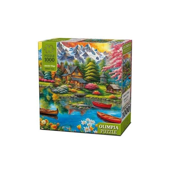Olimpia Puzzle 1000 Parça Lakeside Village ürün görseli 1
