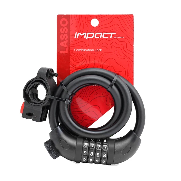 IMPACT Kilit - LASSO, 12x1000, Şifreli, Braketli, Siyah ürün görseli