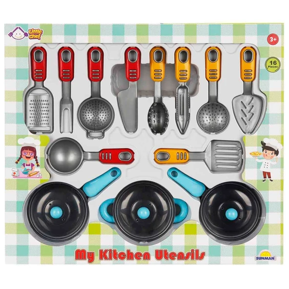 Little Chef Mutfak Gereçleri Oyun Seti 16 Parça - Resim 3