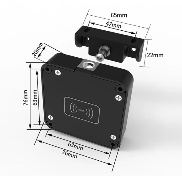 Marelli SAFE elektronik kartlı gizli çekmece / dolap kapak / kabin kilidi - Resim 10