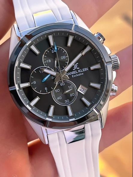 Daniel Klein Silikon Kordon İtalyan Tasarım Bileklik Hediyeli 2Yıl Garantili Erkek Kol Saati 10691.3 - Resim 4