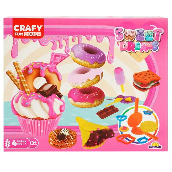 Crafy Tatlı Düşler Oyun Hamuru Seti 200 g 22 Parça - Resim 4