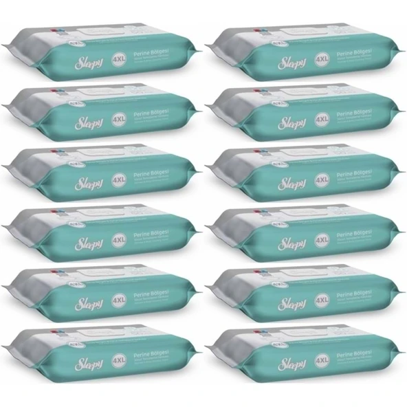 Sleepy Perine Bölgesi ve Vücut Temizleme Islak Mendil Havlu 50 Yaprak (Ebat 4XL) (12 Li Set) ürün görseli 1
