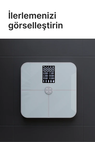 Xenon Smart Akıllı Dijital Tartı Nabız Ölçer Beyaz X8702 - Resim 5