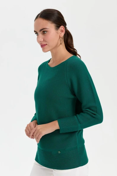 24189 DESEN TRİKO LİNXLİ REGLAN KOL SAHTE CEPLİ KAZAK - Resim 9