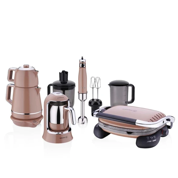 KORKMAZ A1850 MOCHA 15 PARÇA ELEKTRO SET ürün görseli 1