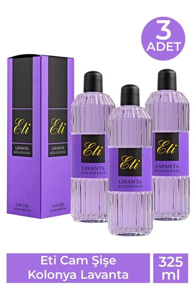 Eti Cam Şişe Kolonya Lavanta 325 ml 3 Adet ürün görseli 1