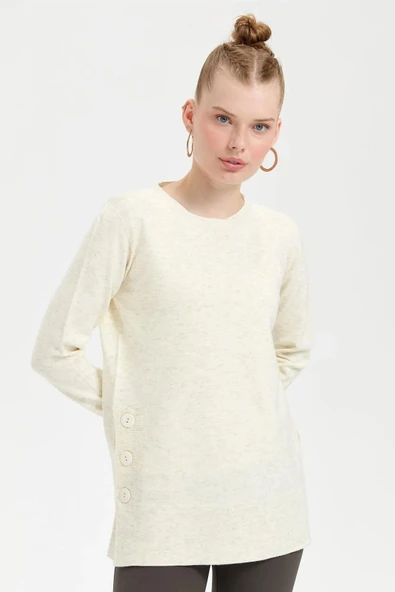 23390 DESEN TLL YAN YIRTMAÇLARI DÜĞMELİ SİMLİ SY BYN KOMPLE KAZAK - Resim 2