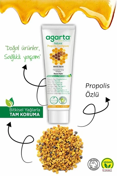 Agarta Doğal Propolis Diş Macunu Tüp 100 ml - Resim 2