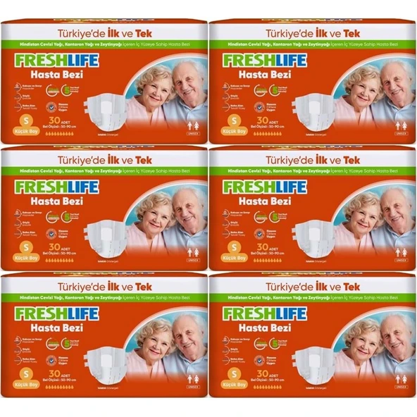 FreshLife Yetişkin Hasta Bezi Bel Bantlı S - Küçük - Small 180 Adet (6PK*30) ürün görseli 1