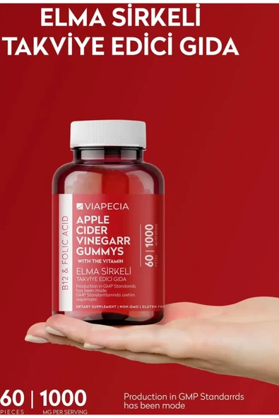 Viapecia Apple Cider Vinegar Elma Sirkeli 60 Tablet - Resim 5