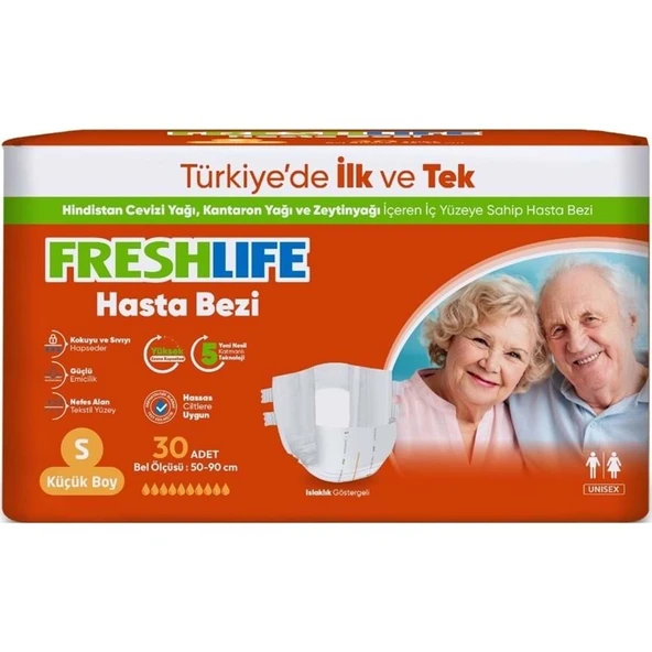 FreshLife Yetişkin Hasta Bezi Bel Bantlı S - Küçük - Small 150 Adet (5PK*30) - Resim 2