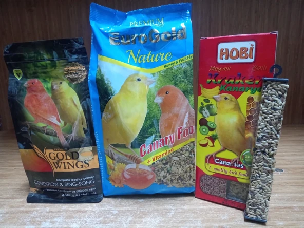 Eurogold Ballı ve Meyveli Kanarya Yemi 500 Gram 2 Adet+1 Paket Ballı Kanarya Krakeri ( 3 Adet) ürün görseli 1