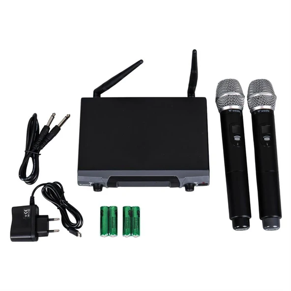 Westa WM-202H 1 Alıcı + 2 El Lavalier Kablosuz Uhf Mikrofon Seti - Resim 3