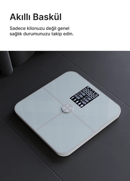 Xenon Smart Akıllı Dijital Tartı Nabız Ölçer Beyaz X8702 - Resim 4