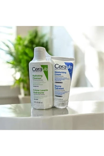 Cerave Set - Hydrating Cleanser 88 ml + Moisturising Cream 50 ml ürün görseli