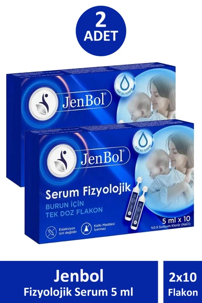 Jenbol Fizyolojik Serum 5 ml x 10 Flakon 2 Adet ürün görseli 1
