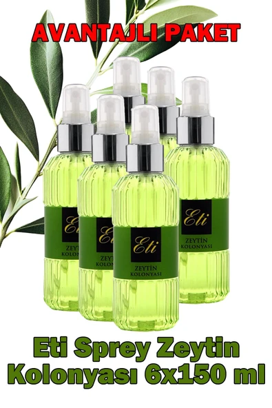 Eti Sprey Zeytin Kolonyası 150 ml 6 Adet ürün görseli 1